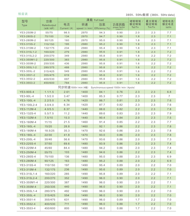 YE3電機(jī)技術(shù)數(shù)據(jù)2